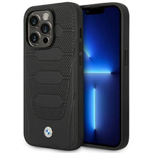 Заредете изображение във визуализатора на галерията – Case BMW BMHCP14X22RPSK iPhone 14 Pro Max 6.7" black/black Leather Seats Pattern
