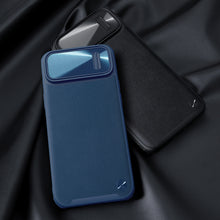 Заредете изображение във визуализатора на галерията – Nillkin CamShield Leather S Case iPhone 14 Pro cover with camera cover black
