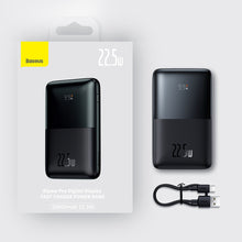 Заредете изображение във визуализатора на галерията – Baseus Baseus Pro 20000mAh 22.5W Black Powerbank with USB Type A - USB Type C 3A 0.3m cable (PPBD040301)
