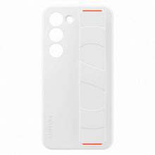 Заредете изображение във визуализатора на галерията – Samsung Silicone Grip Cover Case for Samsung Galaxy S23 silicone case with wrist strap white (EF-GS911TWEGWW)
