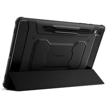 Заредете изображение във визуализатора на галерията – Spigen RUGGED ARMOR "PRO" GALAXY TAB S9 11.0 X710 / X716B BLACK
