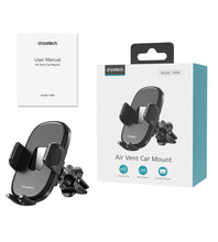 Заредете изображение във визуализатора на галерията – Choetech car air vent clip clamp black (H066)
