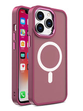 Заредете изображение във визуализатора на галерията – Magnetic Color Matte Case for iPhone 15 Pro Max - Burgundy
