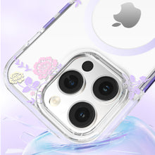 Заредете изображение във визуализатора на галерията – Kingxbar Flora Series magnetic case for iPhone 14 Pro Max MagSafe decorated with peony flowers print
