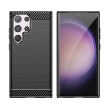 Заредете изображение във визуализатора на галерията – Carbon Case for Samsung Galaxy S24 Ultra Flexible Silicone Carbon Cover - Black

