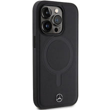 Заредете изображение във визуализатора на галерията – Mercedes MEHMP14X23RCMK case for iPhone 14 Pro Max 6.7" - black Smooth Leather MagSafe
