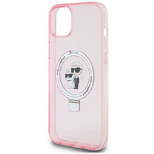 Заредете изображение във визуализатора на галерията – Original faceplate case KARL LAGERFELD KLHMP15MHMRSKCP for iPhone 15 Plus (Magsafe / Ringstand KC / pink)
