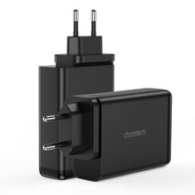 Заредете изображение във визуализатора на галерията – Choetech charger GaN 140W 4 ports (2x USB C, 2x USB) black (PD6005)
