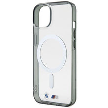 Заредете изображение във визуализатора на галерията – BMW BMHMP14SHCRS iPhone 14 6.1" case transparent hardcase Silver Ring MagSafe
