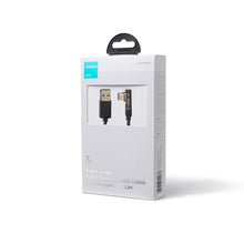 Заредете изображение във визуализатора на галерията – Joyroom USB C cable angled - USB for fast charging and data transfer 3A 1.2 m black (S-UC027A6)
