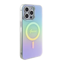 Заредете изображение във визуализатора на галерията – Original Case GUESS IML Iridescent Magsafe hardcase GUHMP15XHITSQ for Iphone 15 Pro Max turquoise
