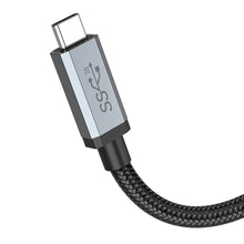 Заредете изображение във визуализатора на галерията – Hoco cable type c to type c power delivery pd100w 5a usb3.2 20gbps us06 1m black
