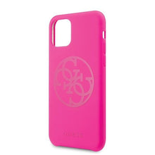 Заредете изображение във визуализатора на галерията – Guess GUHCN58LS4GFU iPhone 11 Pro fuksja/fuchsia hard case Silicone 4G Tone On Tone
