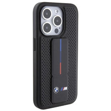 Заредете изображение във визуализатора на галерията – BMW Grip Stand Smooth &amp; Perforated case for iPhone 15 Pro - black
