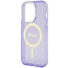 Заредете изображение във визуализатора на галерията – Guess GUHMP14LHCMCGU iPhone 14 Pro 6.1" purple/purple hardcase Glitter Gold MagSafe
