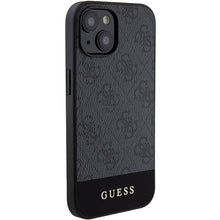 Заредете изображение във визуализатора на галерията – Original Case GUESS hardcase 4G Stripe Collection GUHCP15SG4GLGR for Iphone 13/14/15 grey
