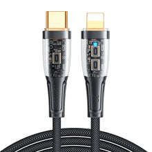 Заредете изображение във визуализатора на галерията – Joyroom fast charging cable with smart switch USB-C - Lightning 20W 1.2m black (S-CL020A3)
