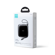 Заредете изображение във визуализатора на галерията – Joyroom power bank 10000mAh Jelly Series 22.5W with built-in Lightning cable black (JR-L003)
