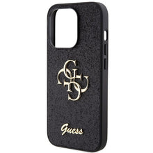 Заредете изображение във визуализатора на галерията – Original faceplate case GUESS GUHCP15LHG4SGK for iPhone 15 PRO (Fixed Glitter Big 4G / black)
