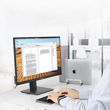 Заредете изображение във визуализатора на галерията – Ugreen Aluminum Vertical Stand Holder Stand for MacBook Laptop Tablet Silver (20471 LP258)
