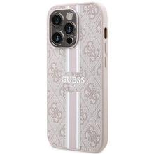 Заредете изображение във визуализатора на галерията – Guess GUHMP14XP4RPSP iPhone 14 Pro Max 6.7" pink/pink hardcase 4G Printed Stripes MagSafe
