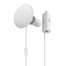 Заредете изображение във визуализатора на галерията – Baseus wireless car charger with MagSafe 15W holder for air vent + USB-A 25W white (CW01)

