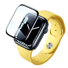 Заредете изображение във визуализатора на галерията – Baseus Crystal Tempered Glass Film for Apple Watch 7 41mm full screen with frame black (2 pcs.) + cleaning kit / film applicator / squeegee (spatula)
