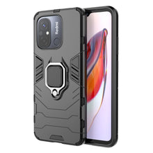 Заредете изображение във визуализатора на галерията – Ring Armor Case for Xiaomi Redmi 11A / Poco C55 / Redmi 12C Armor Cover Magnetic Holder Ring Black
