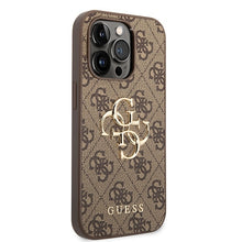Заредете изображение във визуализатора на галерията – Original Case GUESS 4G Big Metal Logo GUHCP15L4GMGBR for Iphone 15 Pro brown
