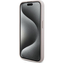 Заредете изображение във визуализатора на галерията – Original faceplate case GUESS GUHMP15LG4GFRP for iPhone 15 Pro (Magsafe / 4G Ring classic logo / pink)
