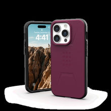 Заредете изображение във визуализатора на галерията – UAG Civilian Magsafe - protective case for iPhone 15 Pro (Bordeaux)
