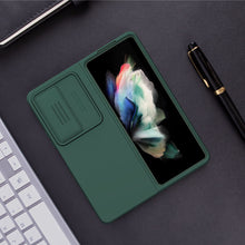 Заредете изображение във визуализатора на галерията – Nillkin CamShield Silky Silicone Case for Samsung Galaxy Z Fold 4 Silicone Cover with Camera Protector Green
