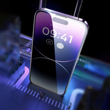 Заредете изображение във визуализатора на галерията – Baseus Privacy Tempered Glass for iPhone 14 Pro Full Screen 0.3mm Privacy Filter Anti Spy + Mounting Frame
