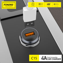 Заредете изображение във визуализатора на галерията – Foneng Car charger C15 - USB - 20W 4A silver
