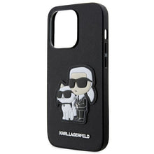 Заредете изображение във визуализатора на галерията – Karl Lagerfeld KLHCP14XSANKCPK iPhone 14 Pro Max 6.7" hardcase black/black Saffiano Karl &amp; Choupette
