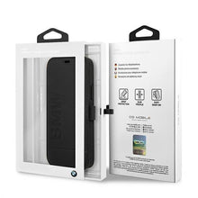 Заредете изображение във визуализатора на галерията – Etui BMW BMFLBKP12LSLLBK iPhone 12 Pro Max 6,7" czarny/black book Signature

