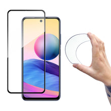 Заредете изображение във визуализатора на галерията – Wozinsky Full Cover Flexi Nano Glass Hybrid Screen Protector with frame for Xiaomi Redmi Note 10 5G black
