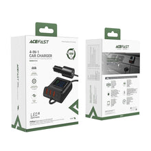 Заредете изображение във визуализатора на галерията – Acefast car charger 3 x usb a + type c qc3.0 pd90w pps afc fcp lcd docking station b8 black
