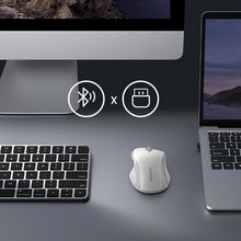 Заредете изображение във визуализатора на галерията – Ugreen MU101 ergonomic wireless mouse Bluetooth / 2.4 GHz - white
