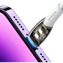 Заредете изображение във визуализатора на галерията – Baseus Glimmer Series cable with fast charging USB-A - Lightning 480Mb/s 2.4A 1m white

