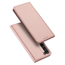 Заредете изображение във визуализатора на галерията – Dux Ducis Skin Pro Case for Samsung Galaxy S23 Flip Card Wallet Stand Pink
