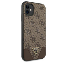 Заредете изображение във визуализатора на галерията – Original Case GUESS 4G Triangle Collection Hardcase GUHCN61PU4GHBR for Iphone 11 Brown
