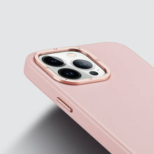 Заредете изображение във визуализатора на галерията – Dux Ducis Grit Leather Case for iPhone 14 Pro Elegant Faux Leather Cover (MagSafe Compatible) Pink
