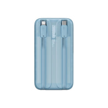 Заредете изображение във визуализатора на галерията – Baseus Comet Series powerbank with display 20000mAh 22.5W - blue + USB-A - USB-C cable 0.3m - white
