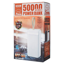 Заредете изображение във визуализатора на галерията – Remax Leader powerbank 50000mAh 2,1A 3x USB / 1x USB Type C black (RPP-185 Black)
