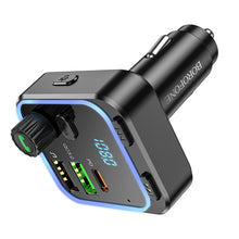 Заредете изображение във визуализатора на галерията – Borofone Transmitter FM BC53 Highway MP3, Bluetooth - 2xUSB + Type C - QC 3.0 18W PD 20W black
