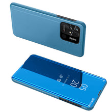 Заредете изображение във визуализатора на галерията – Clear View Case cover for Xiaomi Redmi 10C flip cover blue
