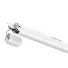 Заредете изображение във визуализатора на галерията – BASEUS smooth writing capacitive Stylus Writing 2 Lite LED (active version + wirelles + cable USB A to Lightning 8-pin) 130 mAh white P80015806211-02/BS-PS030
