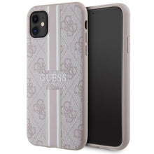 Заредете изображение във визуализатора на галерията – Guess GUHMN61P4RPSP iPhone 11 / Xr pink/pink hardcase 4G Printed Stripes MagSafe
