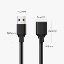 Заредете изображение във визуализатора на галерията – Ugreen extension cable USB (male) - USB (female) 2.0 480Mbps 1.5m black (US103)
